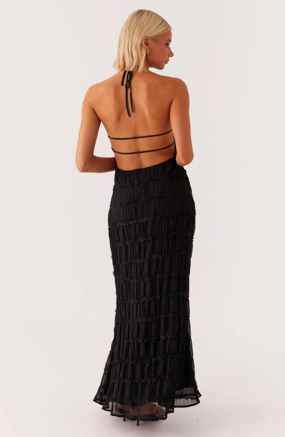 Cariselle™ Textured Maxi Dress with Neck Tie