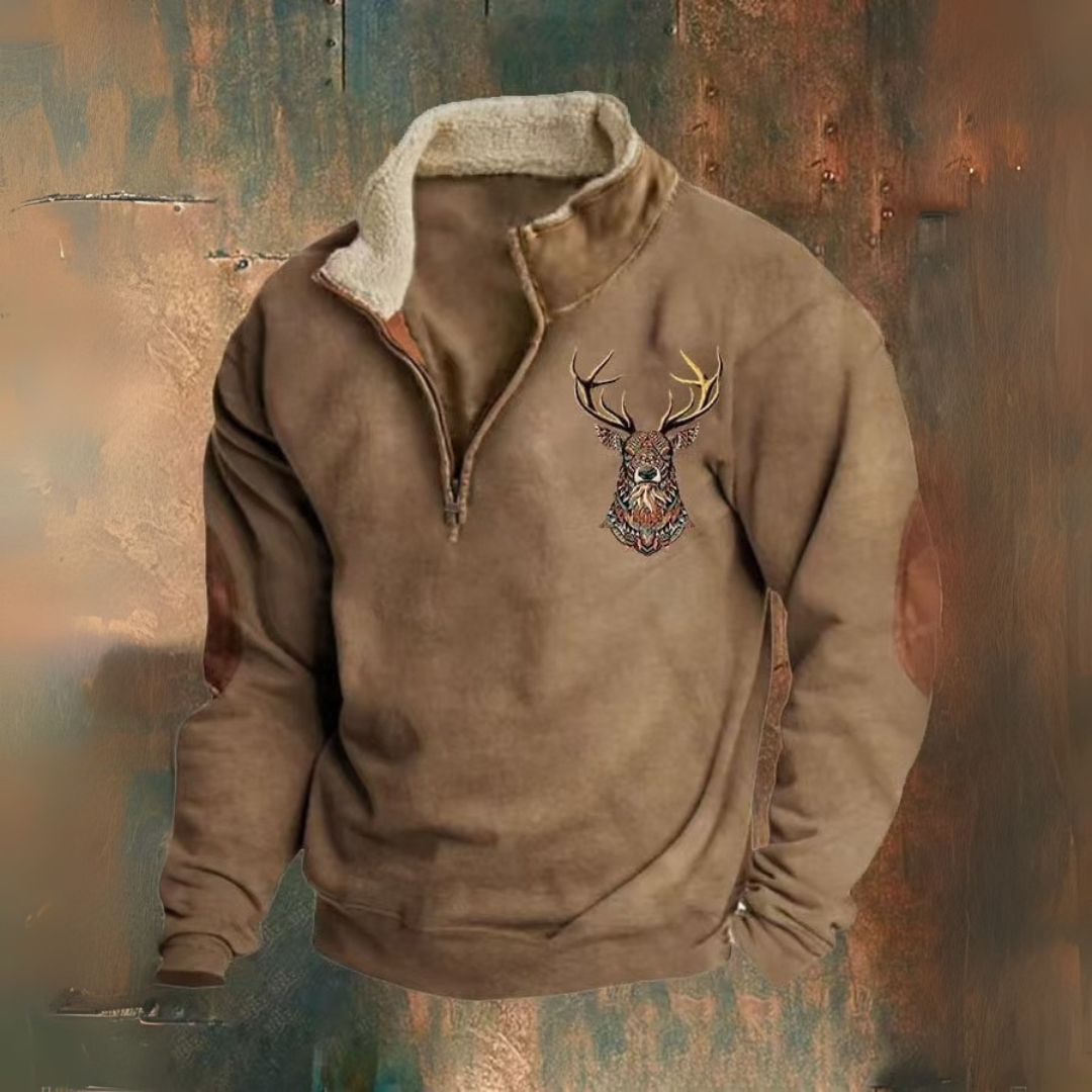 Mihai | Félcipzáras pulóver