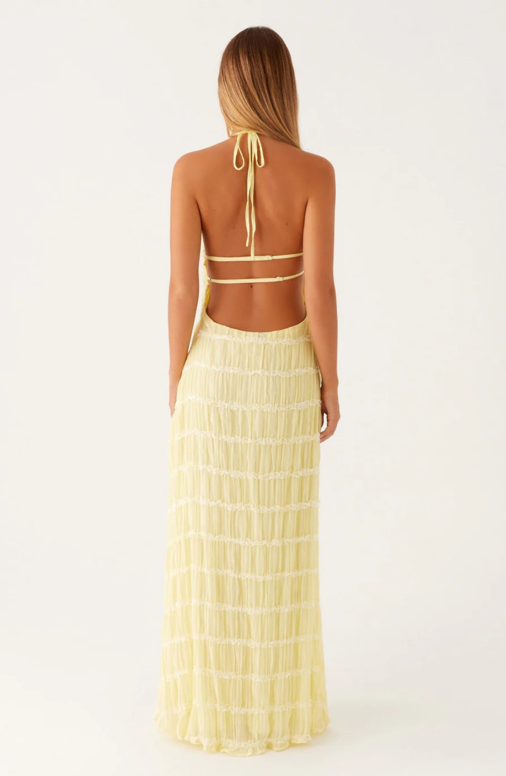 Cariselle™ Textured Maxi Dress with Neck Tie