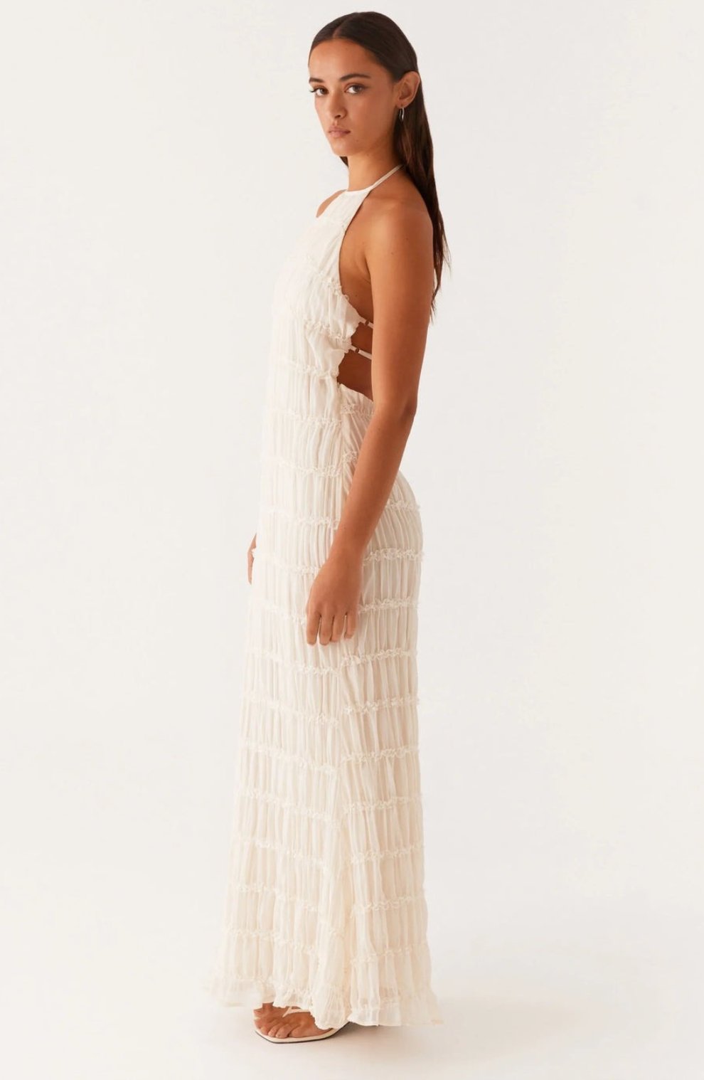 Cariselle™ Textured Maxi Dress with Neck Tie
