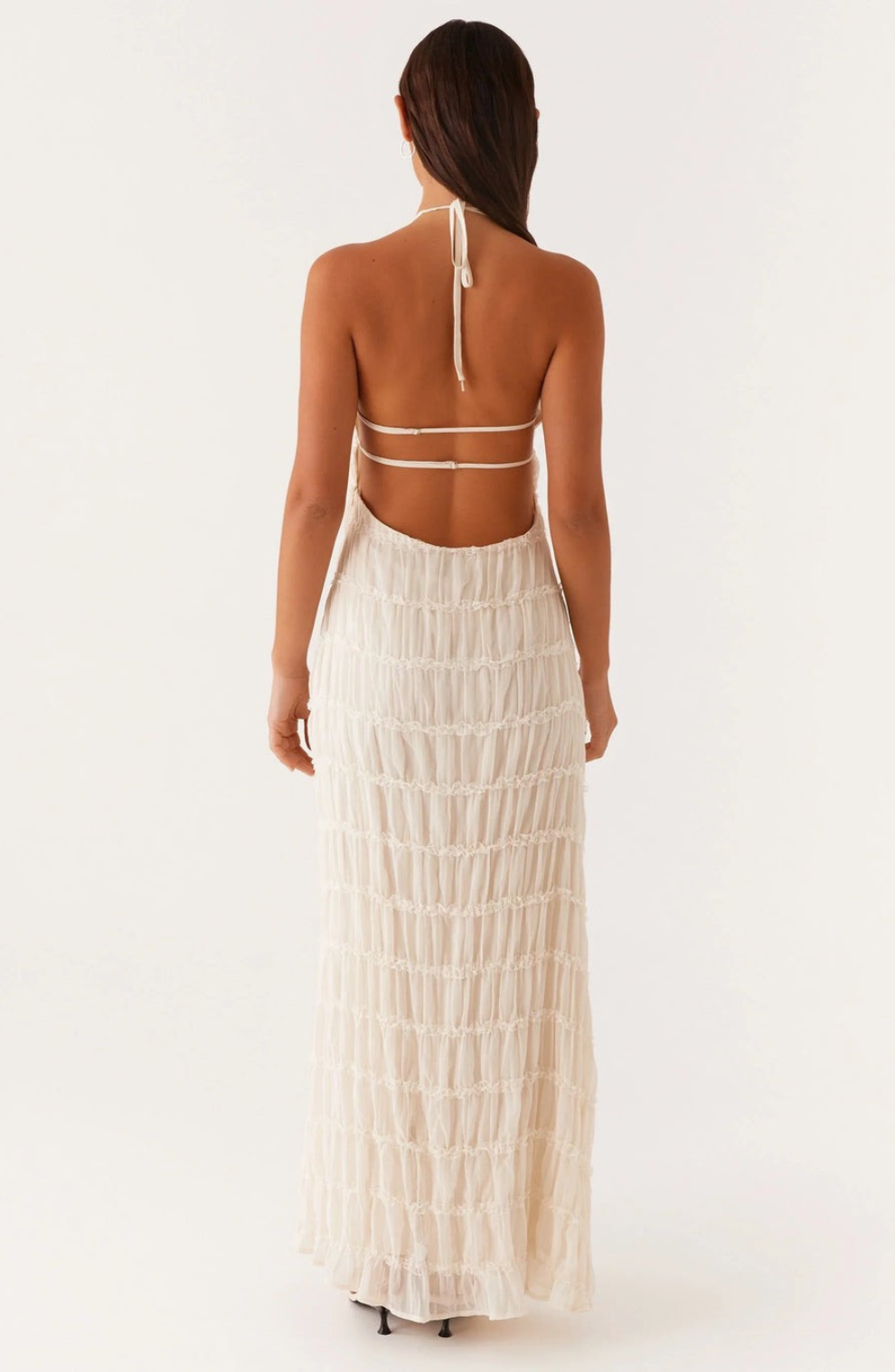 Cariselle™ Textured Maxi Dress with Neck Tie