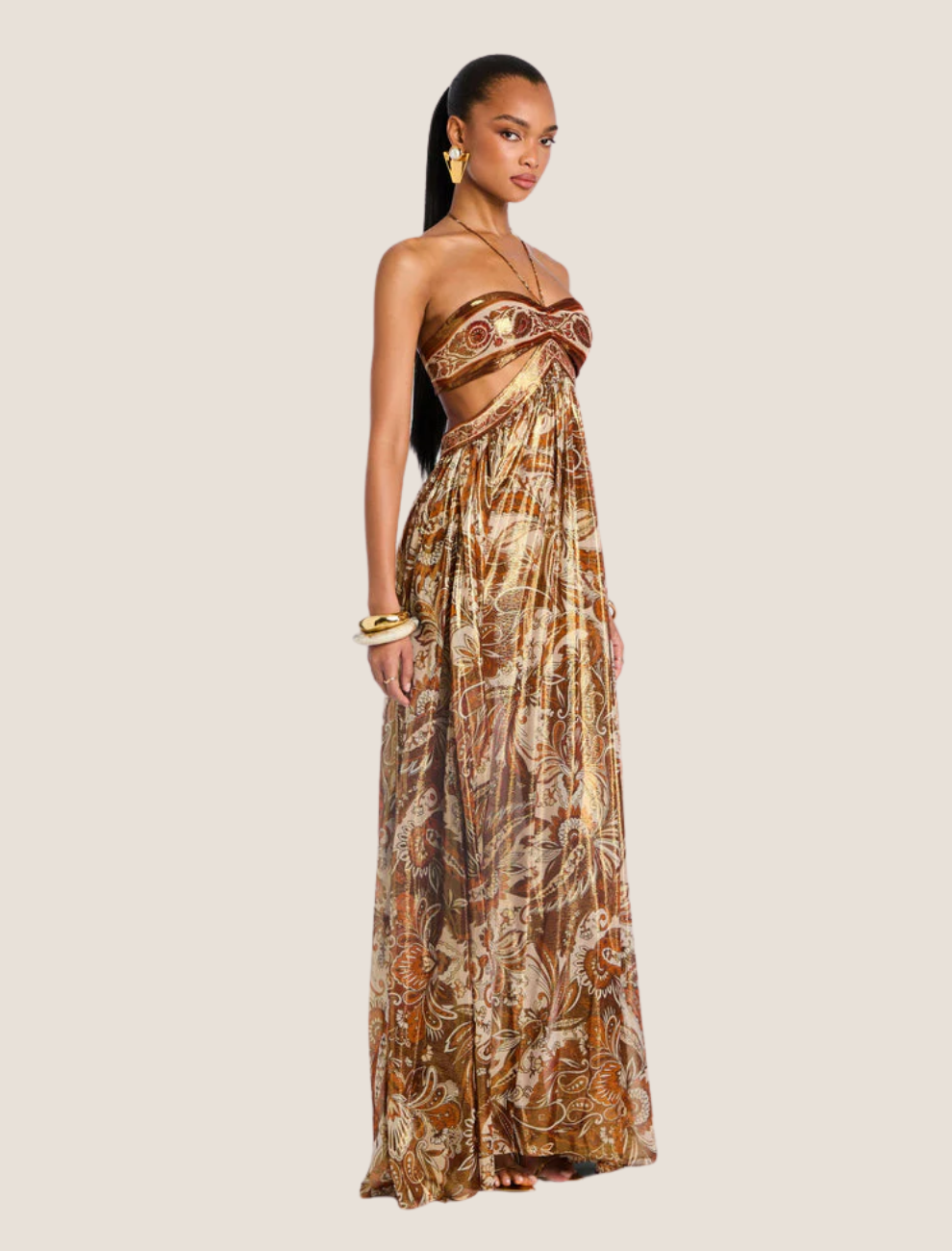 Calissara™ Maxi Dress with Ethnic Accent