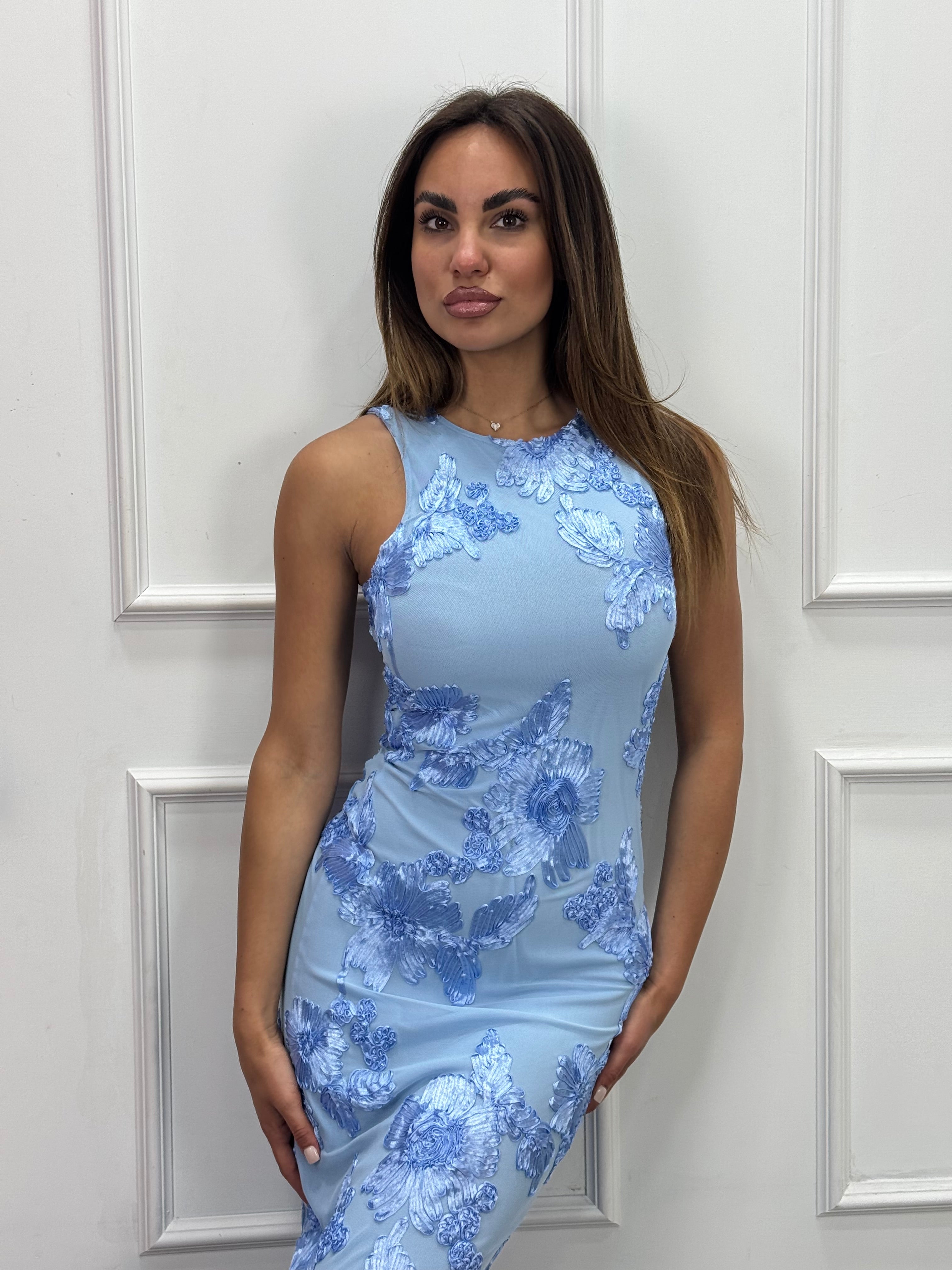 Serelia™ Elegant Evening Dress with Floral Pattern