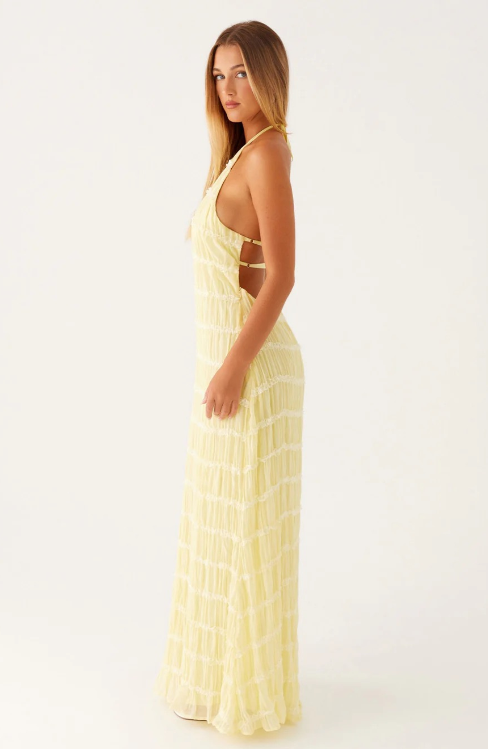 Cariselle™ Textured Maxi Dress with Neck Tie
