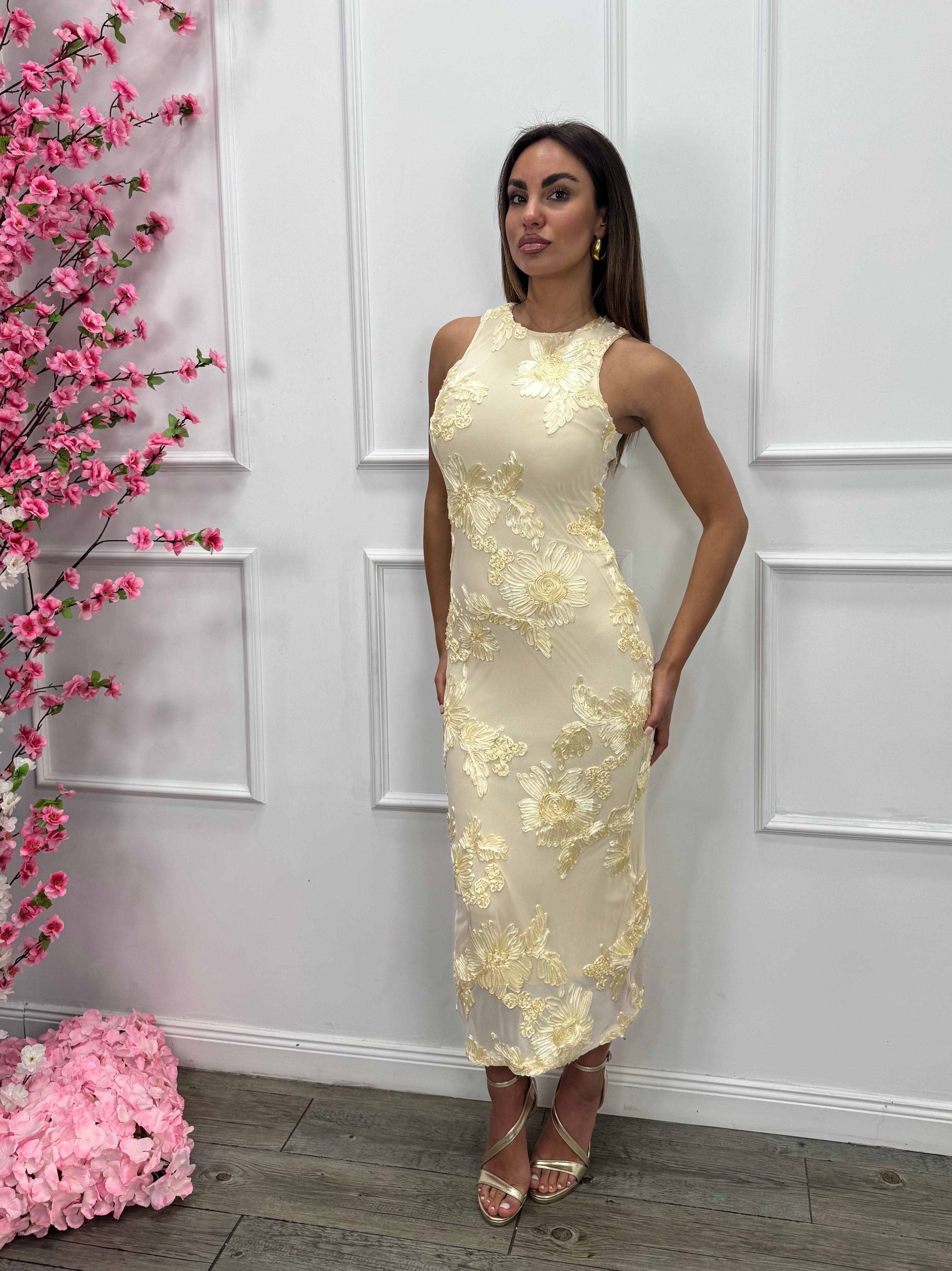 Serelia™ Elegant Evening Dress with Floral Pattern