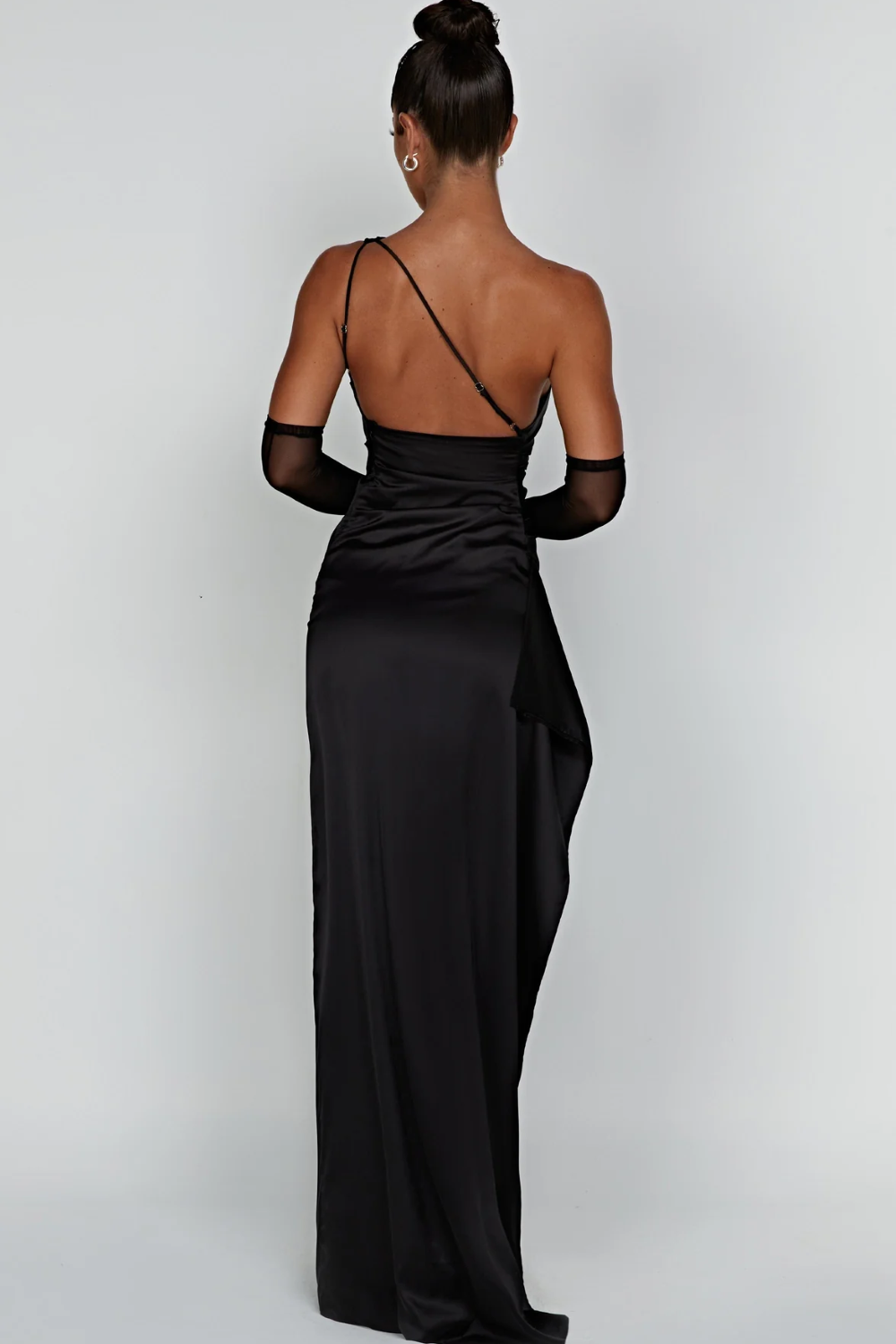 Loralei™ – Satin Gown with Asymmetrical Neckline