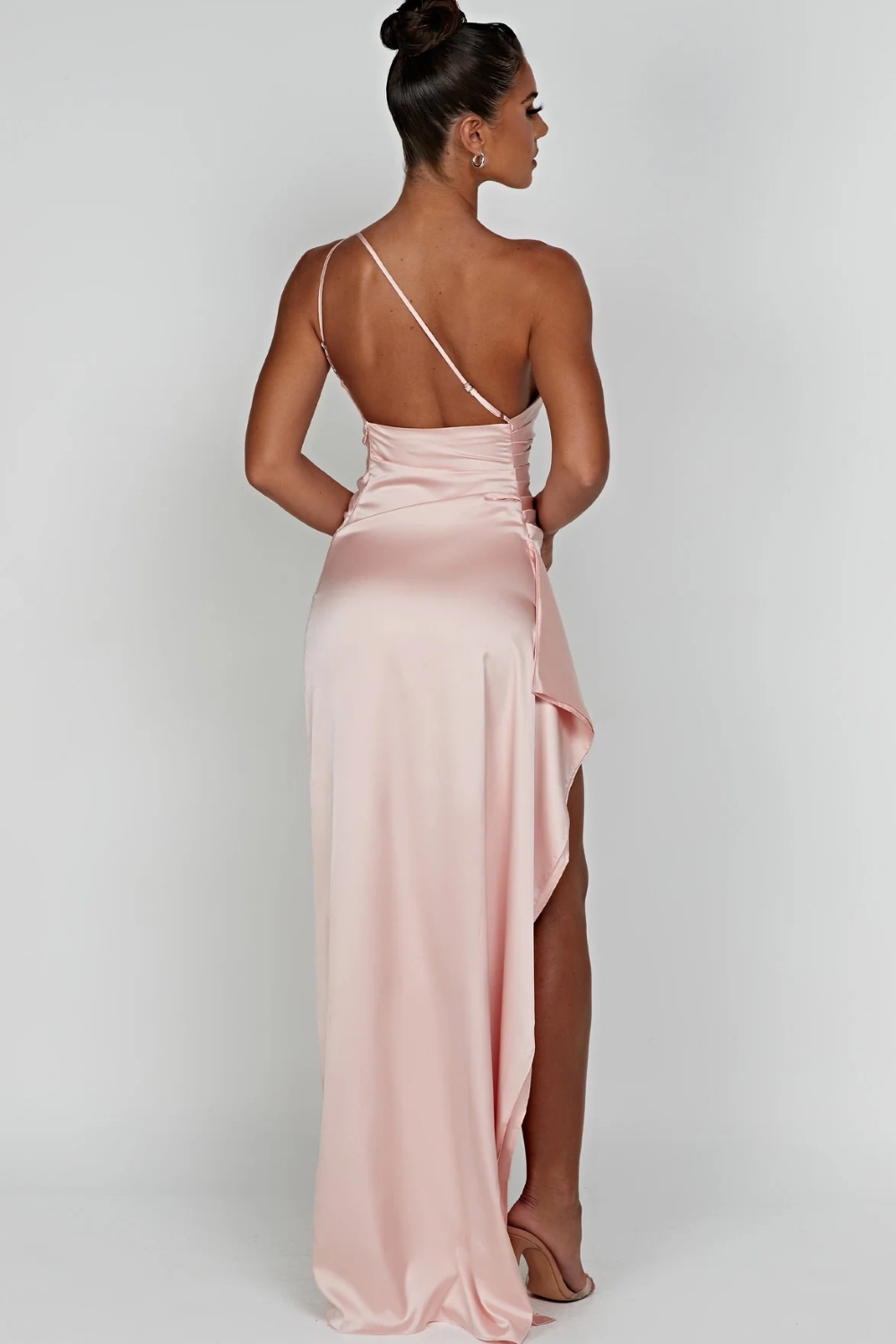 Loralei™ – Satin Gown with Asymmetrical Neckline