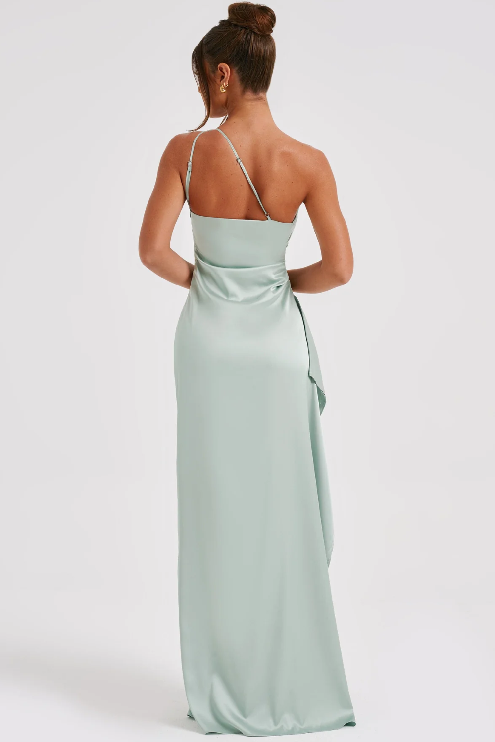 Loralei™ – Satin Gown with Asymmetrical Neckline