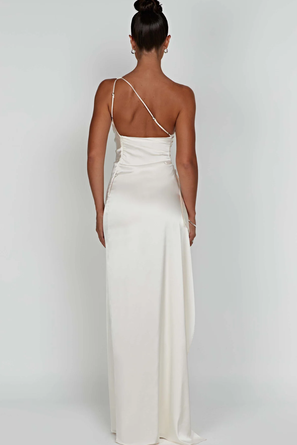 Loralei™ – Satin Gown with Asymmetrical Neckline