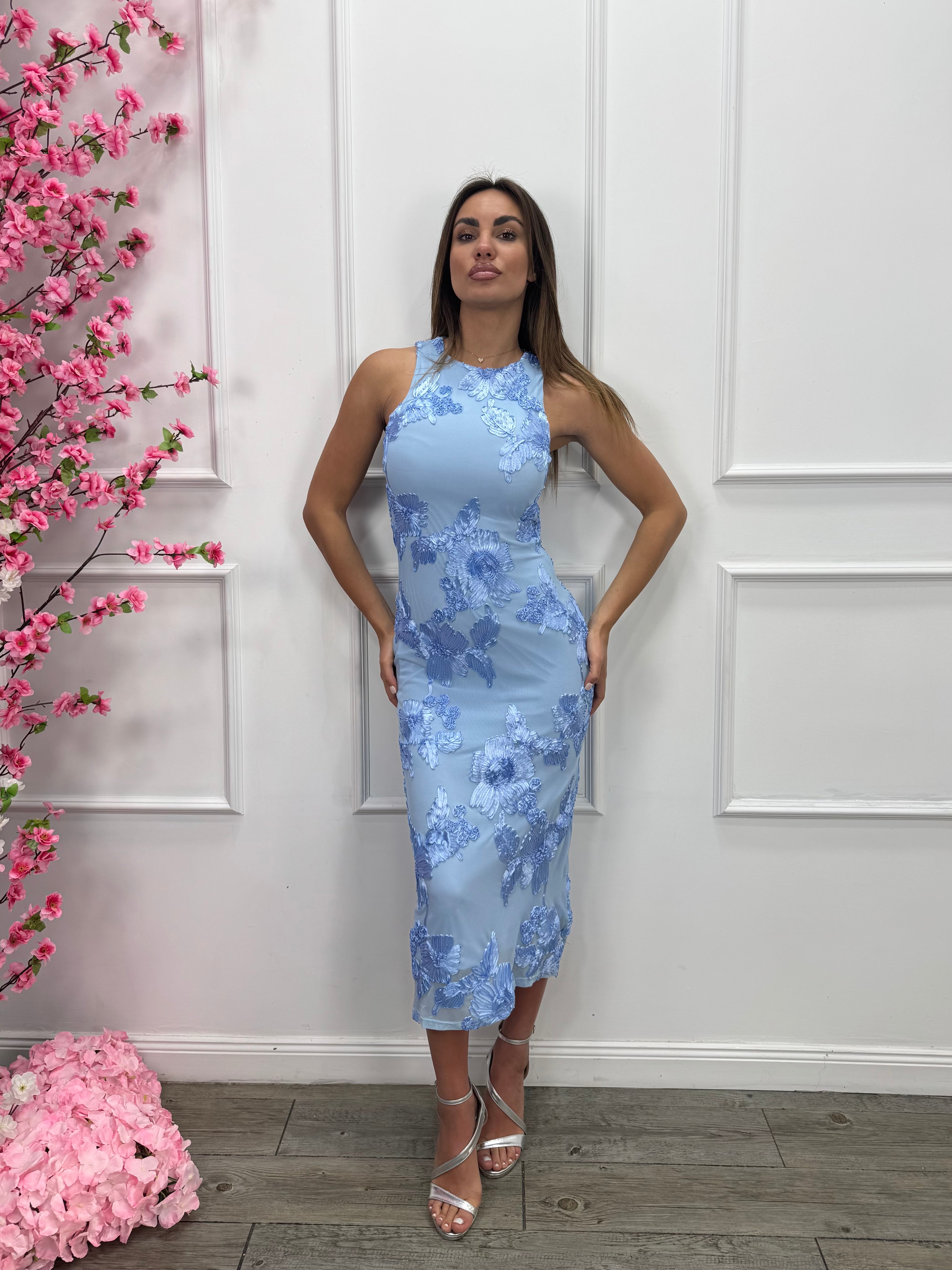 Serelia™ Elegant Evening Dress with Floral Pattern