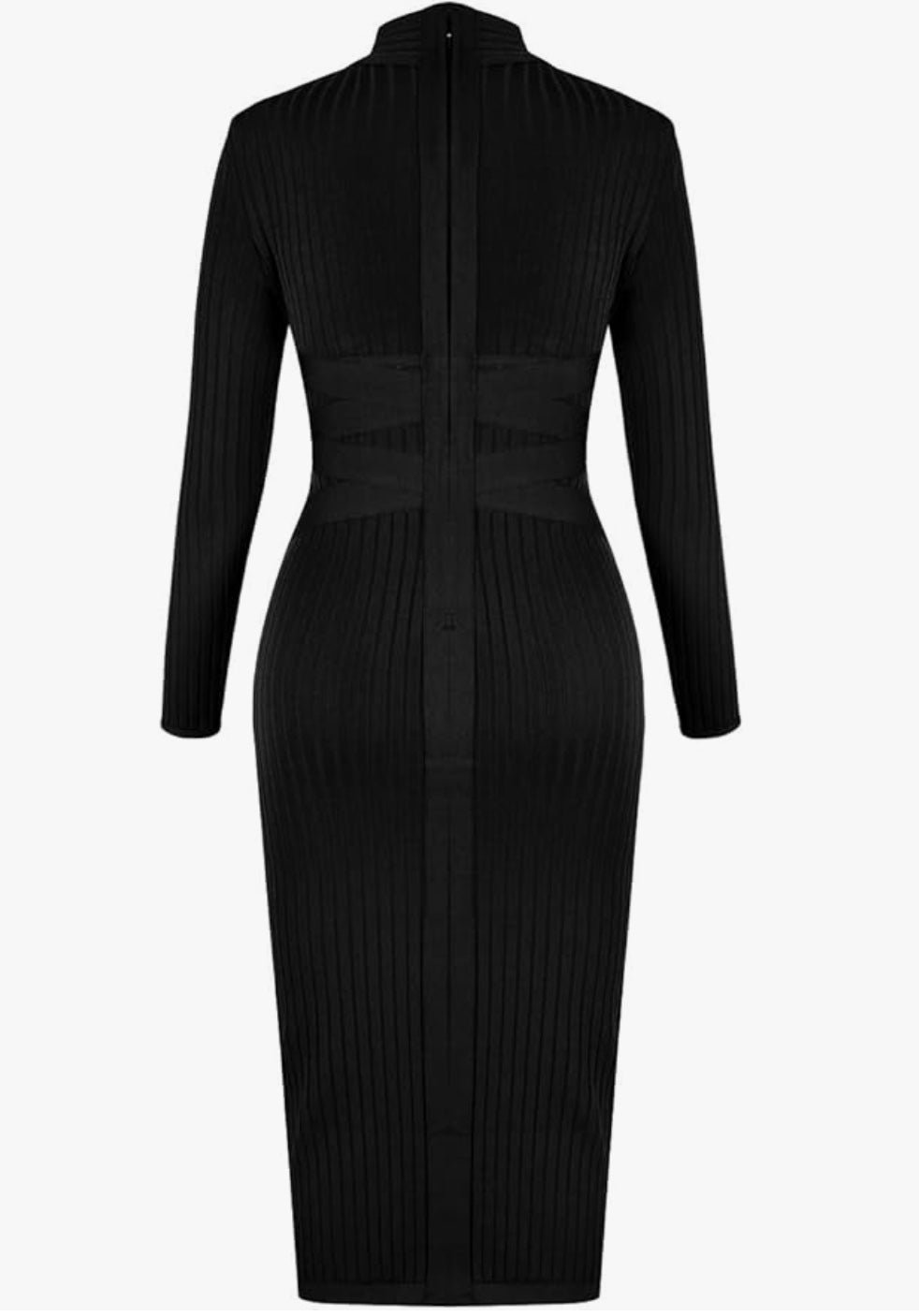 Black bandage dress with long sleeves