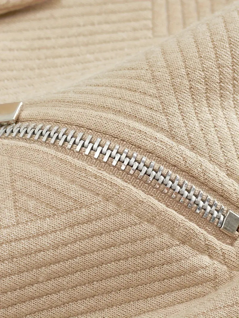 Baldrick - Vintage Pulóver Cipzárral és Geometrikus Mintával