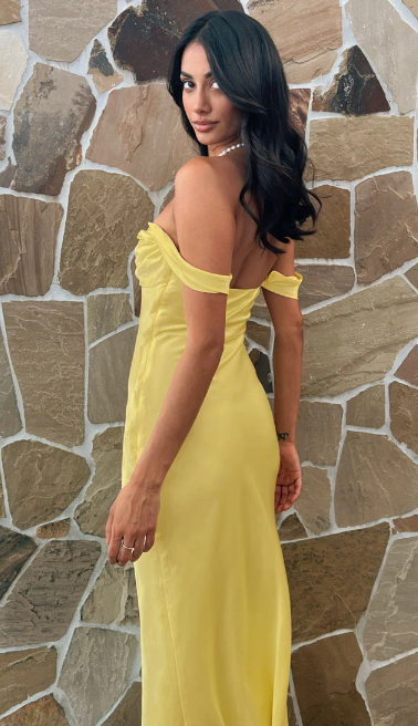 Rosalia™ – Satin Off-Shoulder Dress