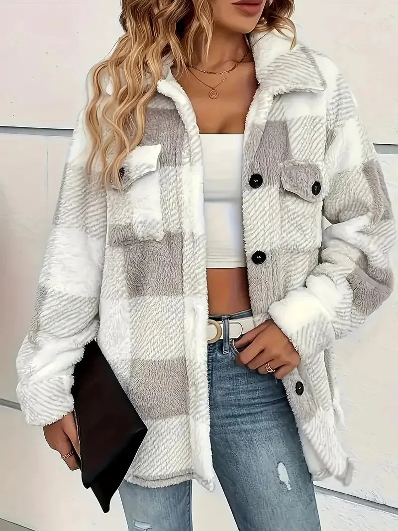 Martin | Chic Plaid Fleece Coat