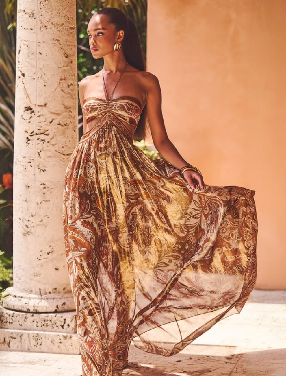 Calissara™ Maxi Dress with Ethnic Accent