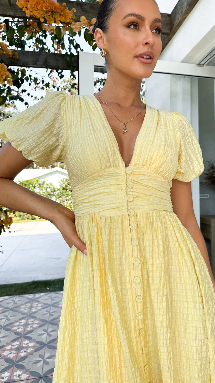 Berry | Summer Dress with Puff Sleeves
