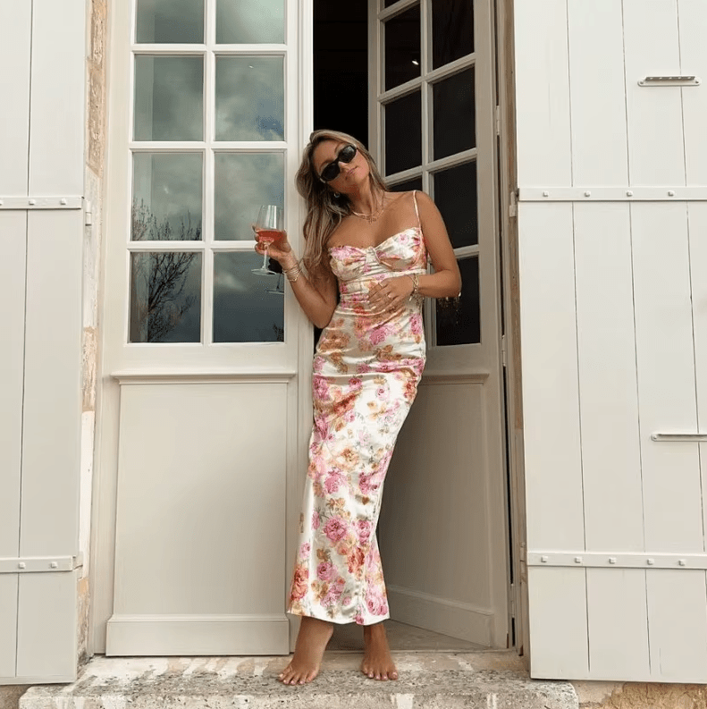 Beau | Summer Long Dress with Floral Pattern